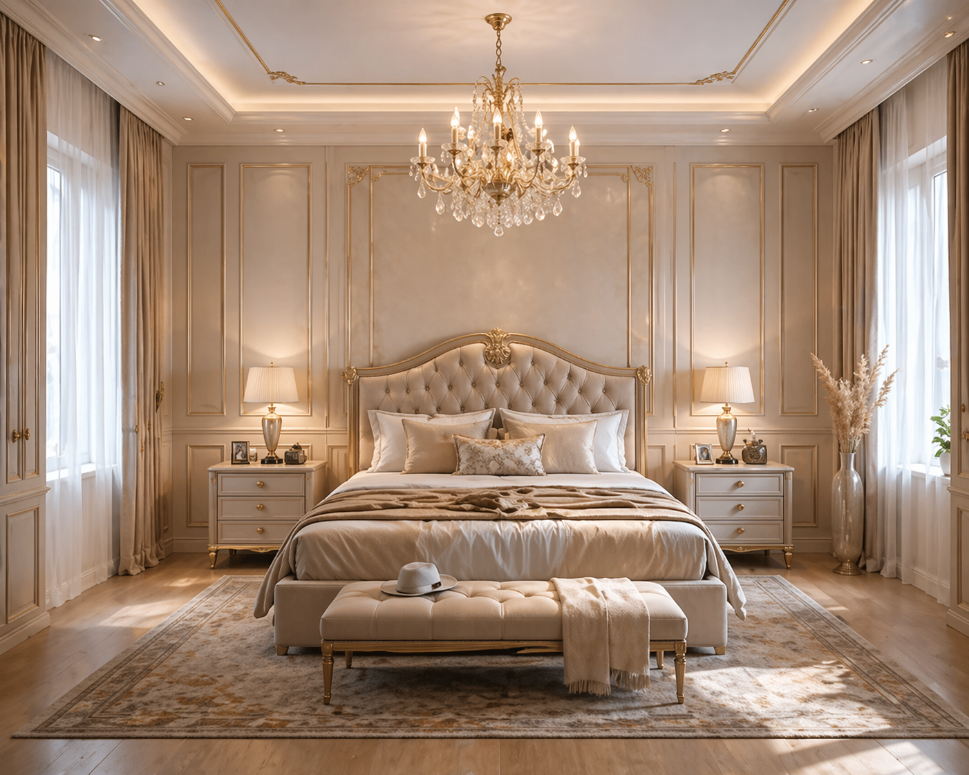 Klassieke luxe slaapkamer