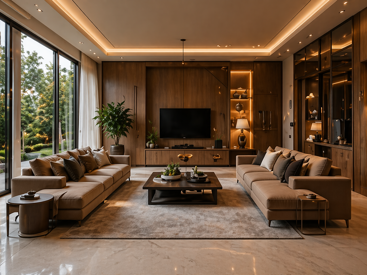 Warme moderne woonkamer